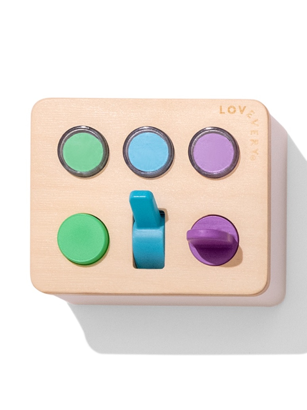 Lovevery Sensory switchboard from the Thinker 11-12 month play kit